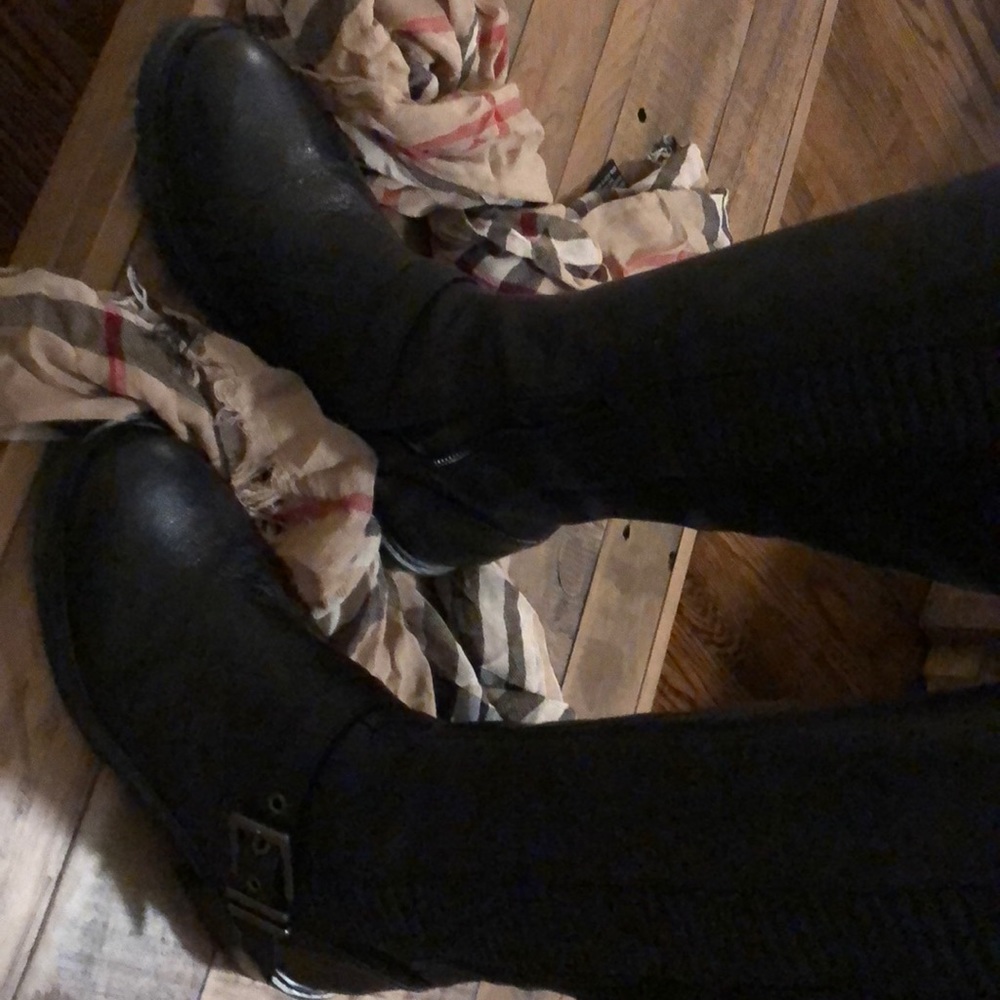BCBG Black Leather Boots